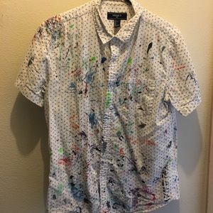 Forever 21 paint splattered short sleeve button up